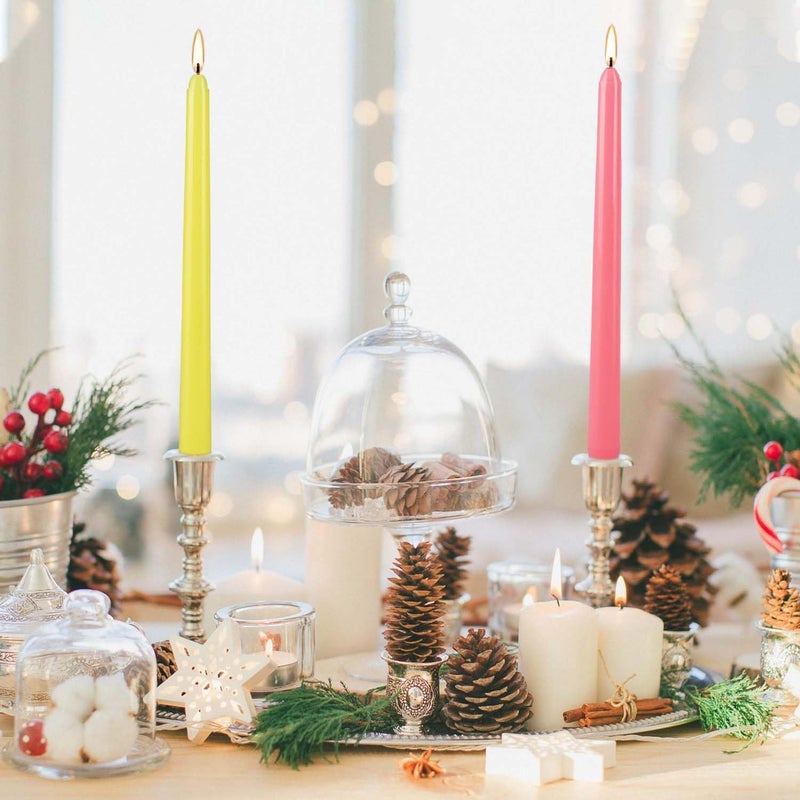 CLTNIKET 30 Pcs 10 Inch Dripless Taper Candles, Unscented Colorful Long Candles Sticks for Holiday Celebration Display, Home Decor, Dinner, Festival, and Party Decoration. - Image 5